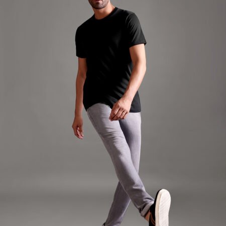 100% Pure Supima Cotton Crew Neck - Black - Image 5
