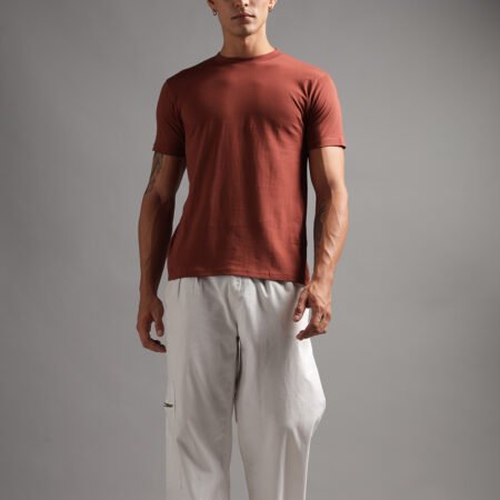 100% Pure Supima Cotton Crew Neck - Rust (Deep Maroon) - Image 5