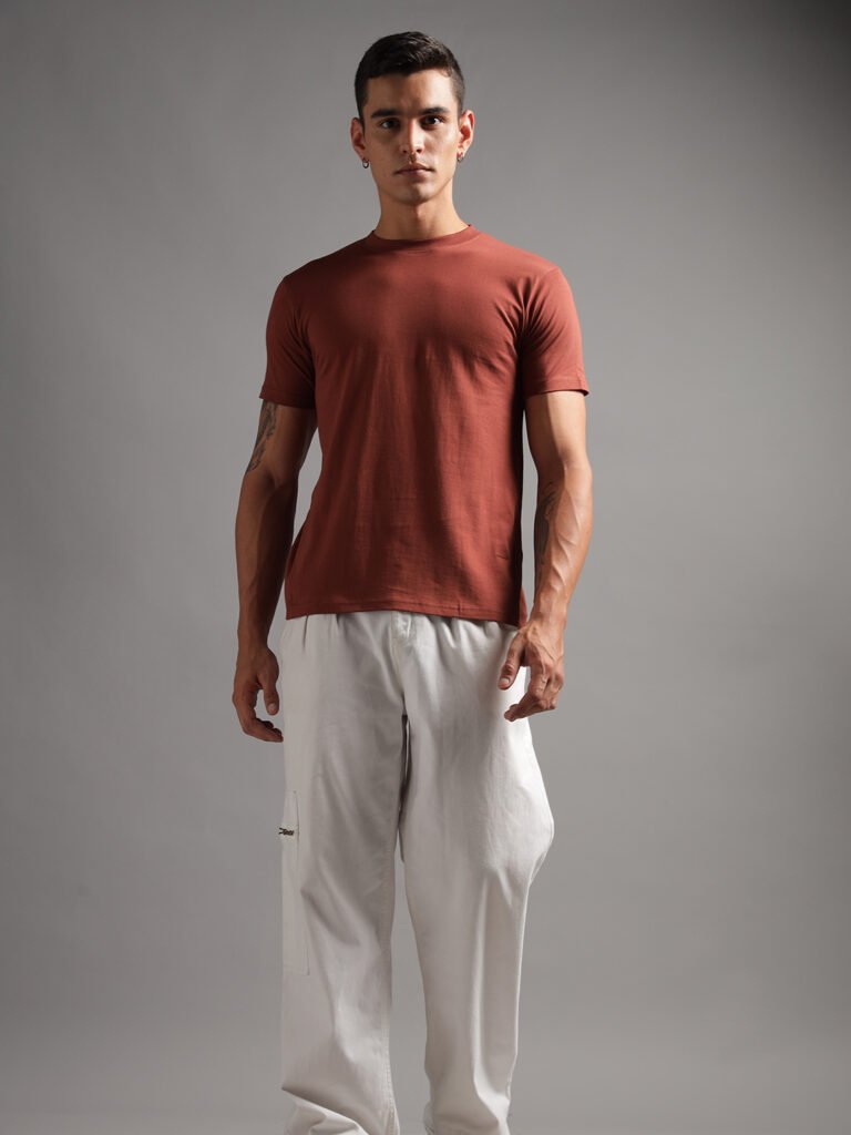 100% Pure Supima Cotton Crew Neck - Rust (Deep Maroon)