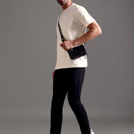 Eyelet Waffle Textured Crew Neck - Off White - Image 6