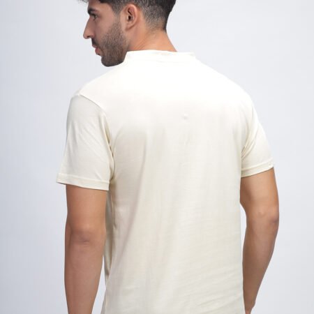 100% Pure Supima Cotton V Neck - Beach (Beige) - Image 5