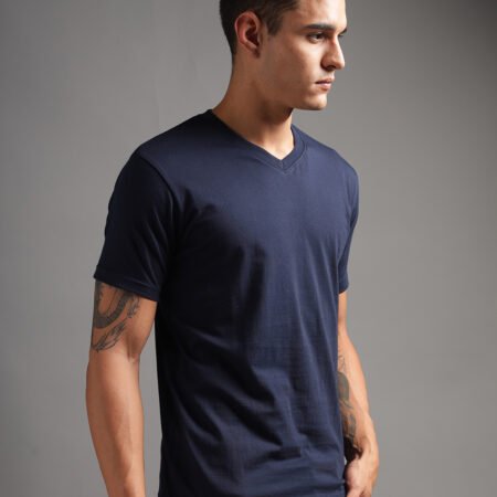 100% Pure Supima Cotton V Neck - Night Fall (Navy) - Image 5