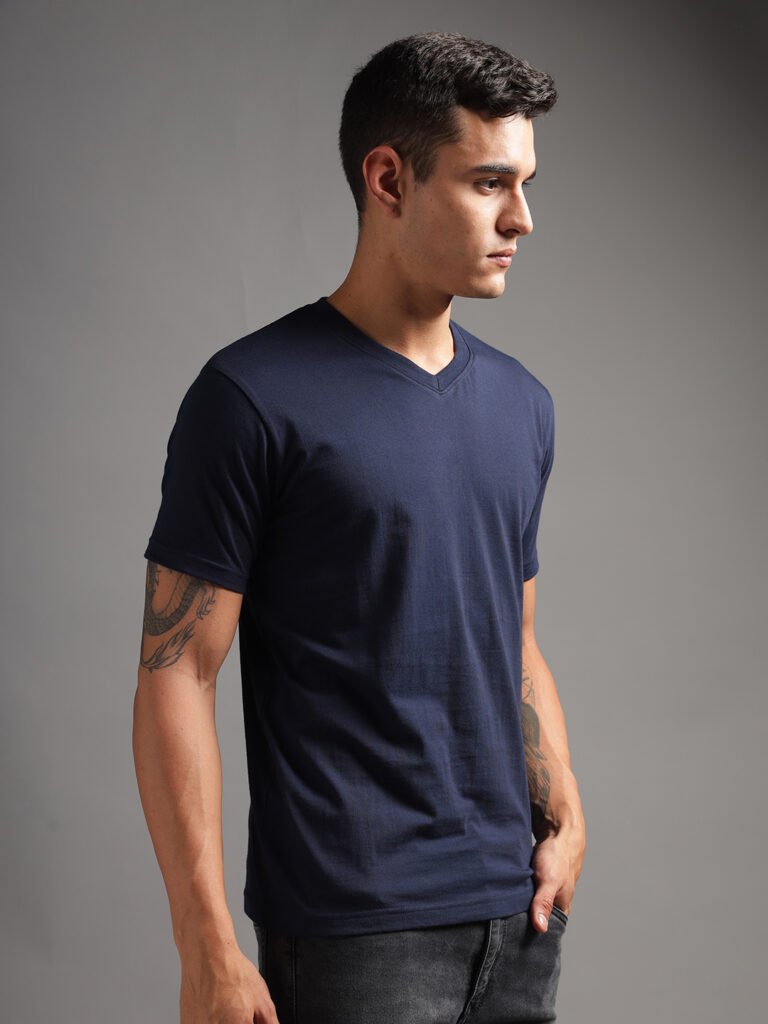 100% Pure Supima Cotton V Neck - Night Fall (Navy)