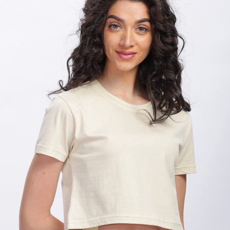 100% Pure Supima Cotton Super Crop Top - Beach (Beige) (W) - Image 5