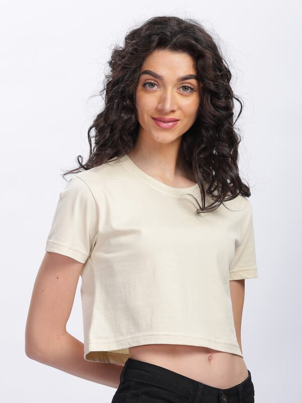 100% Pure Supima Cotton Super Crop Top - Beach (Beige) (W)