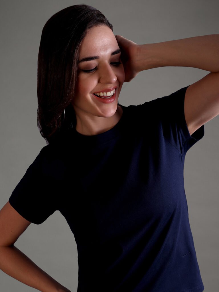 100% Pure Supima Cotton Crop Top - Night Fall (Navy) (W)