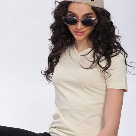 100% Pure Supima Cotton V Neck - Beach (Beige) (W) - Image 5