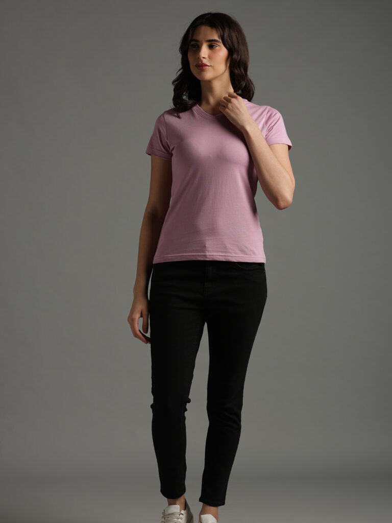 100% Pure Supima Cotton V Neck - Blush (W)