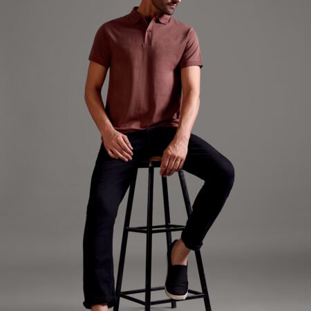 100% Pure Supima Cotton Polo - Rust (Deep Maroon) - Image 5