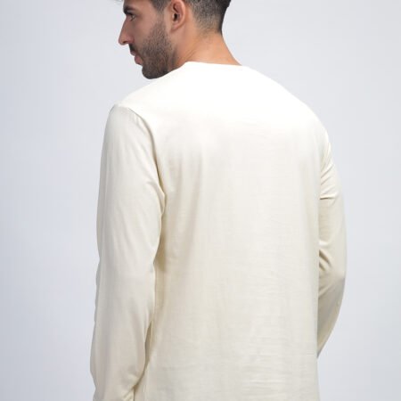 100% Pure Supima Cotton Crew Neck Full Sleeve - Beach (Beige) - Image 5
