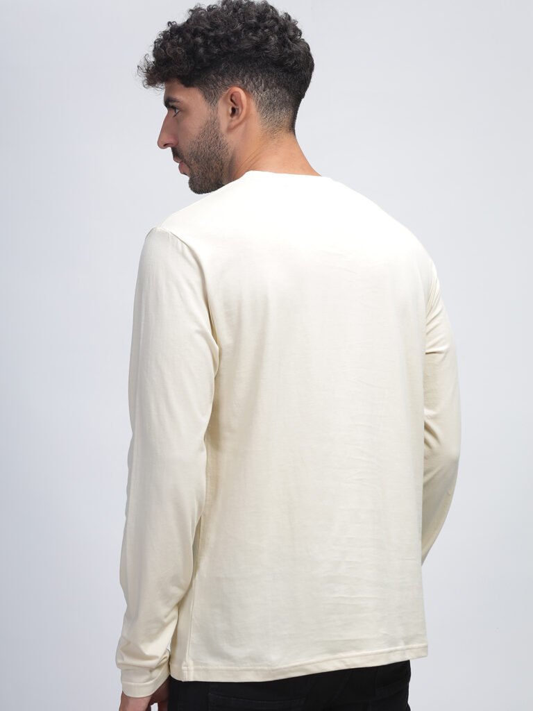 100% Pure Supima Cotton Crew Neck Full Sleeve - Beach (Beige)