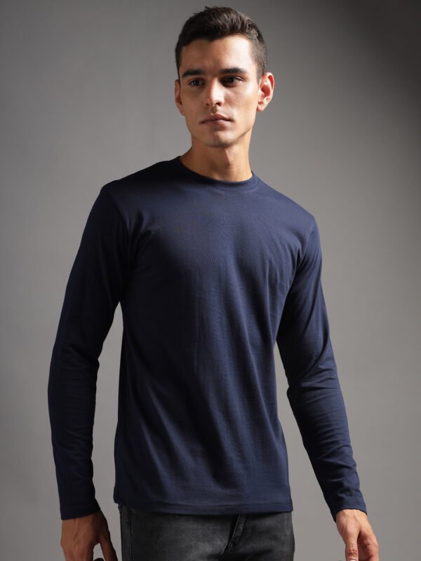 100% Pure Supima Cotton Crew Neck Full Sleeve - Night Fall (Navy)