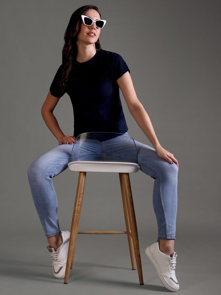 100% Pure Supima Cotton Crop Top - Night Fall (Navy) (W)