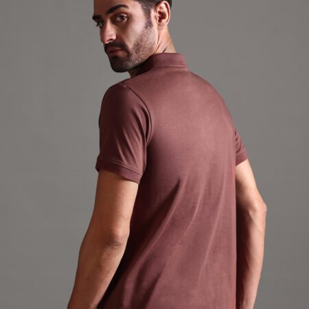 100% Pure Supima Cotton Polo - Rust (Deep Maroon) - Image 6