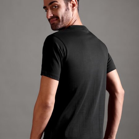 100% Pure Supima Cotton Crew Neck - Black - Image 6