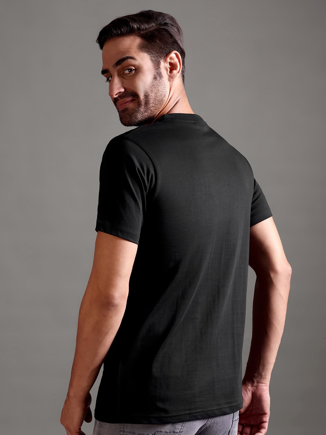 100% Pure Supima Cotton Crew Neck - Black - Image 6